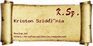 Kriston Szidónia névjegykártya